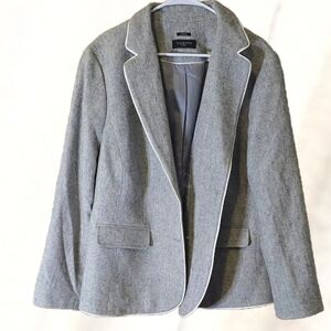 Talbots Grey and Cream Jackey Size M Womens